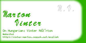 marton vinter business card